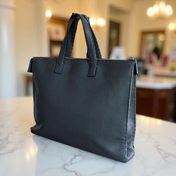 Authentic Fendi Dark Grey Leather Tote Bag! COA Included! - Picture 2 of 14